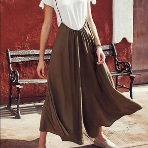 AKEMI + KIN Olive Green Suspender Jumpsuit